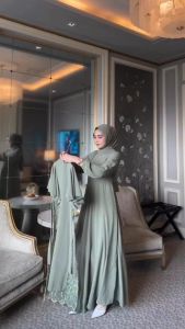 BEST SELLER - LAYA DRESS BRUKAT INNER + OUTER FREE BELT!! BUSUI FRIENDLY DRESS KONDANGAN WANITA JUMBO DRESS BROKAT GAUN BRIDESMAID GAMIS TERBARU LEBARAN UKURAN M  L  XL  XXL