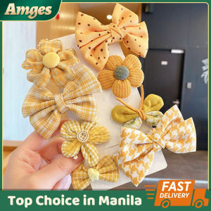 Childrens Princess Cute Cartoon Hairclip Flowers Fruits Hairpin Set Girls Cute Side Clip Grab Clip Baby Girls Cloth-Wrapped Hairclip Hair Accessories Does Not Hurt Hair