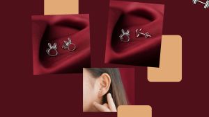 DAVINA Ladies Rarita Earrings Sterling Silver 925 - Anting Wanita Perak S925 Tusuk Kelinci