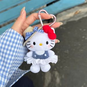 Cute Cat Plush Keychain Bag Charm Decorative Toy Student Bookbag Accessories Pendant Soft Cuddly Feline Fashion Accessory