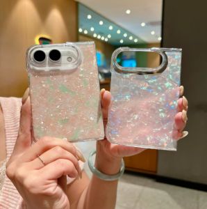 Luxury Shell Texture 2‑Piece Foldable Phone Case for IPhone Ultra 5G Shell Shockproof Trendy Minimalist Unique Fashion Protective Cover