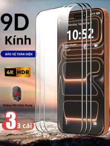 3 Miếng Dán Màn Hình Kính Cường Lực 9D Độ Nét Cao Cho iPhone 17/17 Pro/17 Pro Max/16 Pro Max/15 Pro Max - Chống Trầy Xước Chống Vân Tay