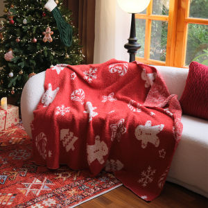 Thickened Half Flannel Blanket Christmas Gift Autumn Winter Sofa Nap Time Legs Cover Air Conditioner Decorative Photo Blanket