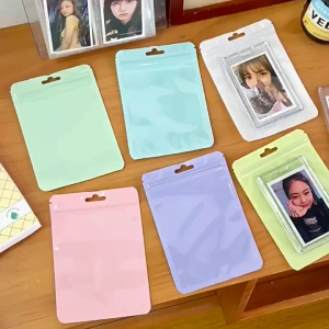 RuiMing ✨✨ 5 Macaron สีตัวเองปิดผนึกกระเป๋าหนาล้างถุงเก็บพลาสติกปิดผนึกกระเป๋าบัตรกระเป๋าแปรงแต่งหน้า