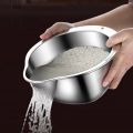 Rice Washer Strainer Bowl Stainless SteelRice Washing Bowl Rice Sieve Colander Fruit And Vegetable Strainer Kitchen Tools. 