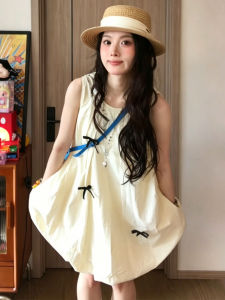 unifittoo | French Yellow Sleeveless Flare Short Dress