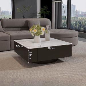 Italian Minimalist Square Coffee Table Set Designer Style Living Room Modern Luxury Home Furniture Rectangular Top