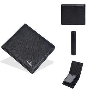 Baellerry | New Mens Wallet Genuine Leather Zipper Coin Pocket Card Holder And Photo Slot Small Male Clutch Purses for Everyday Use