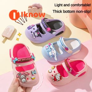 I know 2025 New Sanrio Cartoon Childrens Outdoor Slippers Summer Kids Sandals