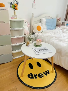 Living room side table coffee table bedside table sofa corner tea table solid wood Small round table