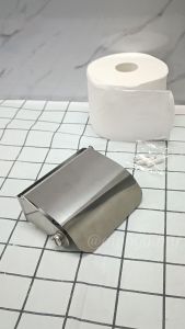 Stainless Steel Bathroom Toilet Paper Holder Tissue Roll Holder Box Storage Shelf Wall Mounted Anti-Rust Polished Chrome