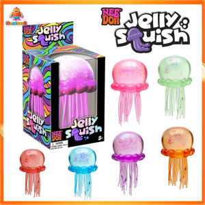 【Needoh Jelly Squish】Schylling Sensory Fidget Toy Needoh Jelly Fish Squish with Glitter filling Stress Reliever Fidget SEN Toy nee doh Squishy Toy Boy Girl Toy octopus toy for kids