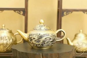 [Hàng Cao Cấp] Ấm Trà Long Phụng Bằng Đồng Bầu Tròn Cỡ Nhỏ Decor Trang Trí Trà Đạo Tiểu Cảnh - Đồ Đồng Thuận Tâm