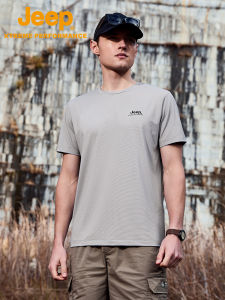 จี๊ป | เสื้อผ้ากีฬา Jeep Outdoor แห้งเร็ว แขนสั้น ระบายอากาศได้ดี สำหรับผู้ชาย ฤดูร้อน ลำลอง ยืดหยุ่น ฟิตเนส เสื้อผ้ากีฬา