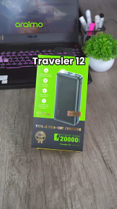 Oraimo Power bank OPB-1201 Traveler 12 Kapasitas Nyata 20000mAh Pengisian Cepat Tipe-C 2 Input 3 Output Senter LED