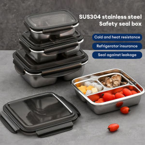 SUS 304 Stainless Steel Lunch Box with Lid Eco-friendly Portable Food Storage Container Sealed Leak Proof Fresh Box Food Boxes Bekal Makanan不锈钢饭盒/保鲜盒