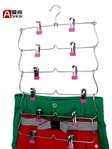 Anti-Rust Anti-Slip Foldable Multi-Layer Skirt Pants Hanger Seamless Space Saving Dormitory Thickened Storage Plastic Clothes Hanger