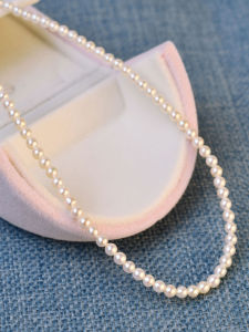 Natural Freshwater Pearl Necklace 3-4mm Mini Baby round Beads 925 Sterling Silver Fine Clavicle Chain Womens Jewelry