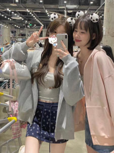 Hooded Sweatshirt Womens Fall and Winter Fleece-lined 2024 New Arrival Best Selling Early Autumn Wear Outwear Cardigan Loose Lazy Style Top