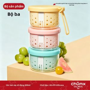 CHUMX | Cốc Trái Cây Đẹp Mang Đi Có Khe Thoát Nước Hai Lớp