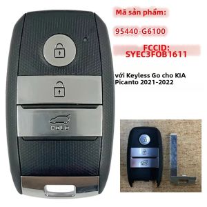Keyecu Smart Keyless Remote Key 433 MHz 8A Chip Fob Keyless Go 3 Nút Dành Cho KIA Picanto 2021-2022 Được Chứng Nhận FCC