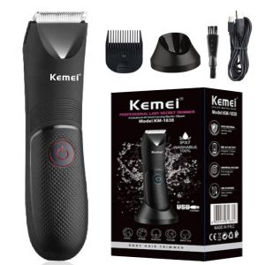 Kemei Groin Area Hair Trimmer Waterproof Wet Dry Clippers Pubic Armpit Body Hair Razor KM-1838