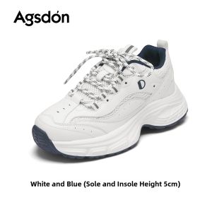 Agsdon | Versatile Breathable Platform Sneakers Women White