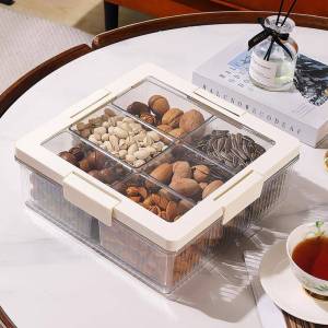 Sealed Storage Box for Living Room Snacks Dry Fruit Plate Home Use 2023 New Fruit Plate Sunflower Seeds Nut Candy Box