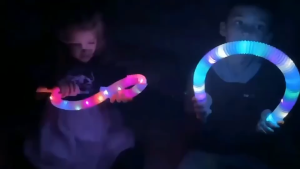 1 Pcs LED Pop Light Tubes Pull Stretch Tube Sensory Toy Children Luminous Popping Sound Fidget Toy Party