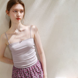 XEXZ | Lcellose Fiber Ice Silk Cool Feeling Strap Vest French Lace Sweet Casual Home Wearable Inner Match Womens Summer Clothing