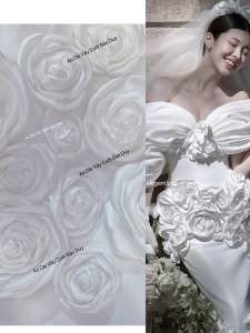 Hoa hồng vải tafta trang trí Áo Dài Váy Cưới