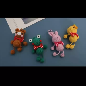 SG Handmade Knitted Creative Froggy Rabbit Bear Duck Toy Pendant Hanging