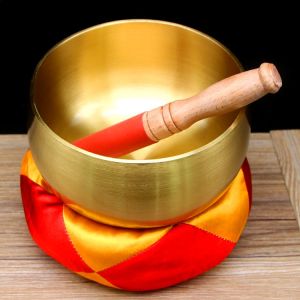 Thickened Pure Copper Zen Bowl Buddhist Sound Bowl Decorative Ornaments Chinese Style Geometric Desktop Blessing