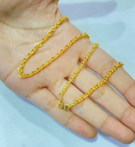 Kalung Nori Warna 24 Karat Lapis Emas Model Nuri Panjang 60cm Aksesoris Fashion Mewah