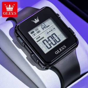 OLEVS Watch For Men Digital Water Proof Original Watches Leather Strap Luminous Fashion With Box