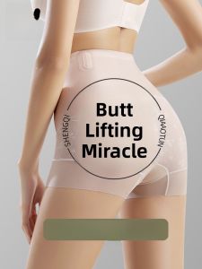 MiiOW | Cat Woman Seamless High Waist Hip Lifting Underwear Womens Powerful Waist Shaping Safety Pants Nylon Spandex Lace Trim