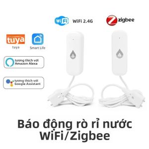 Tuya WiFi/Zigbee Cảm Biến Báo Động Rò Rỉ Nước Nhà Thông Minh Đầu Báo Lũ Có Giám Sát Từ Xa Để An Ninh Gia Đình