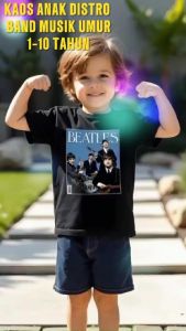 ( Kaos Anak ) Monstahopkids Kaos Anak Laki-Laki Perempuan Motif BAND MUSIK THE BEATLES Bahan 24s