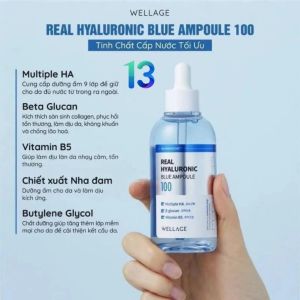 Tinh Chất Serum WELLAGE giúp da căng mọng ẩm mướt 75ml - Wellage Real Hyaluronic Blue Ampoule 100