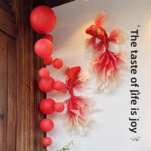 HUANGLISHI | Red Koi Lantern String Light New Year Store Display