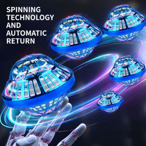 UFO Sensing Floating Ball LED Luminous Intelligent Spinning Flight Toy Throwing Decompression Drone Night Light Childrens Gift