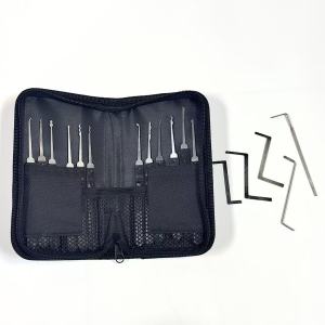 17pcs Lock Pick Set Stainless Steel Lock Picking Tools Kit Portable Locksmith Unlocking Tool Set for Home Emergency