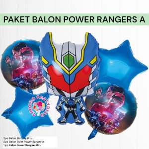 Paket Balon POWER RANGERS A / Dekorasi Ulang Tahun Power Rangers