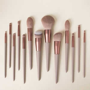 13Pcs Cream Tan Makeup Brush Set Soft Hair Powder Brush Eye Shadow Powder Brush Set Brush Beauty Tool