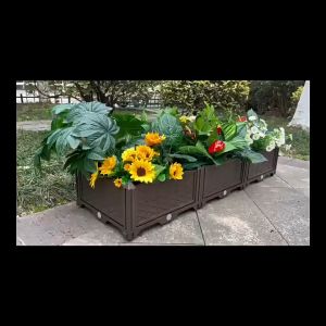 GEMUK Planting Box Pot 40x40x22cm Tanaman Pot Plastik Bentuk Kotak Tanaman Plastik Pot Bunga Planter