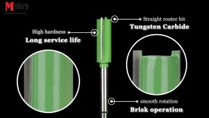 Mata Router Kayu Straight Bit & Gagang 6mm