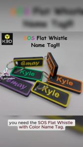 K3D SOS Flat Whistle with Color Name Tag