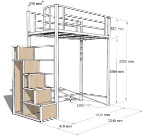 Loft bed customize singapore single size for condo/spacesaving/storage loft bed/higher ceiling condo