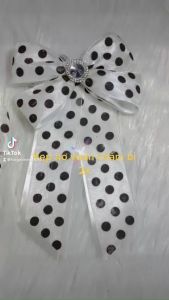 Kẹp tóc voan chấm bi. KT 11x15cm