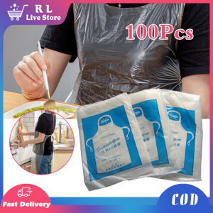 100PCS Disposable Aprons 60X95 Clear Plastic Aprons Adults Waterproof Painting Party Aprons For Cooking Housework